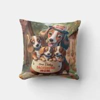 One lucky dachshund mom throw pillow