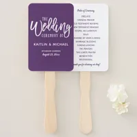 Wedding Program Fans | Brush Script (Plum -Purple)