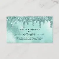 Eyelash Extension Aftercare Instruction Glitter Business Card