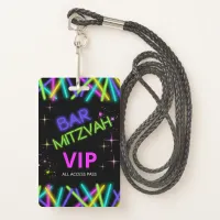 Neon Glow Stick Bar Mitzvah ID991 Badge