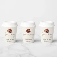 Love is Brewing Coffee Beans Bridal Shower Paper Cups