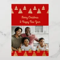 Minimalistic Christmas trees Foil Holiday Card