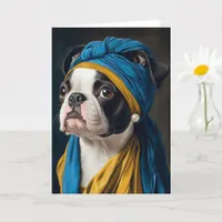 Boston Terrier With Pearl Earring All Occasions  Card