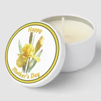 Yellow Bearded Iris Botanical Art Personalized  Mini Candle Favors