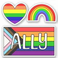 LGBTQIA+ Ally | Rainbow Flag Sticker