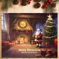 Christmas Tree Santa Clause at Home Holiday Art Jigsaw Puzzle