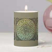 Celtic Knotwork Mandala Pillar Candle