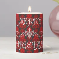 Christmas Elegant, Vintage, Victorian Damask Pillar Candle