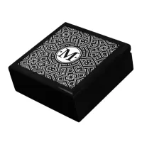 Geometric Pattern Monogram Black and White ID149 Gift Box