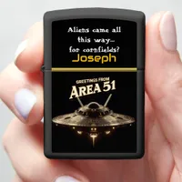 UFO Over Area 51 at Dusk Zippo Lighter