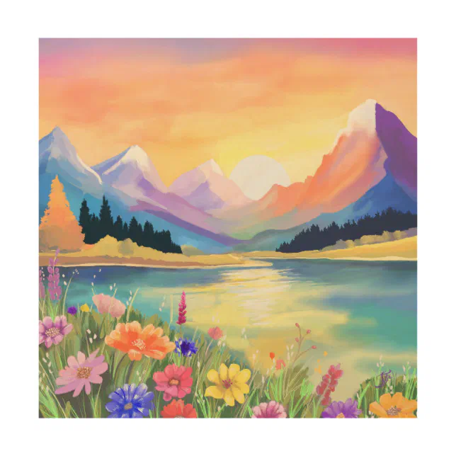 Dreams by the Mountains Lake Sanctuary Wood Wall Art