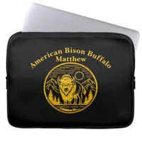 Majestic Bison in Mountain Landscape Laptop Sleeve