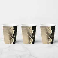 Modern Metallic Gold Floral Wedding Invitation Paper Cups