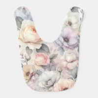 Elegant Rose Blossoms Baby Bib