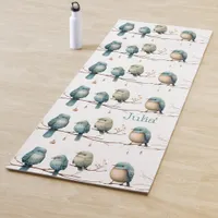 Whimsical Birds on Branches Timeless Elegance Yoga Mat