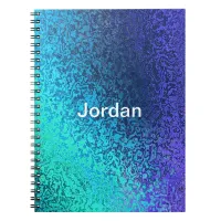 Personalize Blue Abstract Add Name Notebook