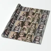 Creepy Little Girl with Big Eyes and Creepy Doll Wrapping Paper