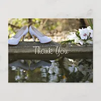 White Wedding Thank You Postcard