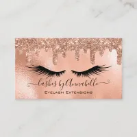 Makeup EyeLashes Sparkle Glitter Drip Blush Gold Business Card