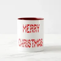 Merry Christmas Candy Cane Font Two-Tone Coffee Mug