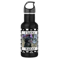 Customized Pet Photo and Paw Print Stainless Steel Water Bottle