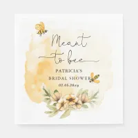 Meant To Bee Honeybee Floral Bridal Shower Napkins