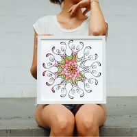 Sacred Geometry Flower Mandala Adult Coloring Poster