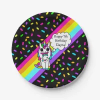 Personalized Unicorn, Rainbow and Butterfly Paper Plates