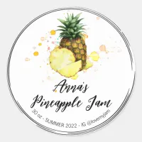 *~* AP30 PINEAPPLE Homemade Jelly Jam Preserves  Classic Round Sticker