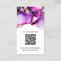 *~* Magenta QR CODE Yummy  Gold Gilded  AP29  Business Card