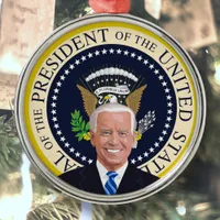 potus joe biden presidential seal christmas tree metal ornament