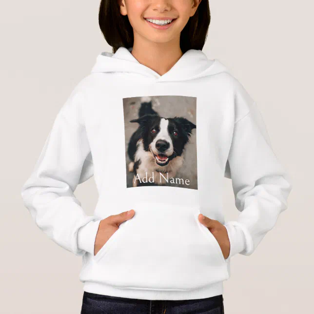 Custom Photo Dogs and Name Personalized Girl Kid Hoodie