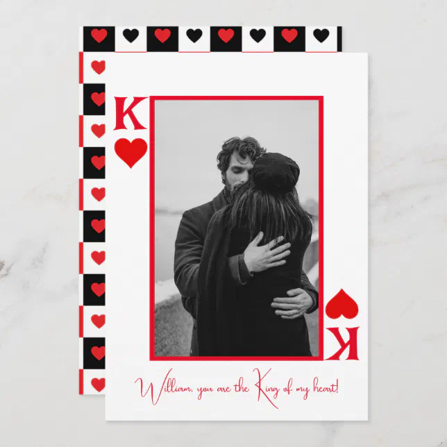 King of my heart photo valentine day holiday card