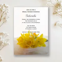 Yellow Daffodils on White Spring Bridal Shower Invitation