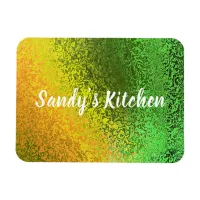 Shiny Shades Green & Yellow Name Kitchen Premium Magnet