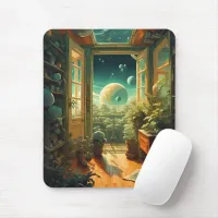 Out of this World - Room with a planetary View Mouse Pad