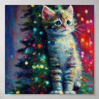 Cute Christmas Kitten  Poster