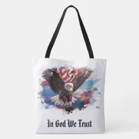 *~* American Flag AP27 Eagle Sky Patriotic Tote Bag