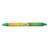 Fall Shades of Yellow and Green Monogram Trim Pen