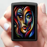 Colorful Abstract Portrait Of A Woman Zippo Lighter