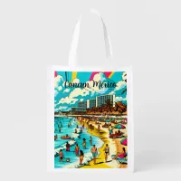 Personalized Cancun, Mexico with a Pop Art Vibe Grocery Bag