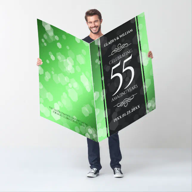 Giant 55th Emerald Wedding Anniversary Card