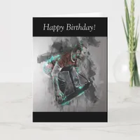 Birthday Card: Skateboarding Guy Card