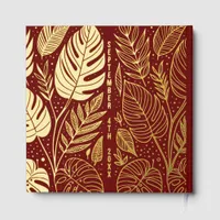 Monstera Gold Foliage Wedding  Foil Guest Book