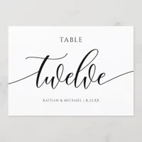 Modern Wedding Table Numbers Calligraphy - 12