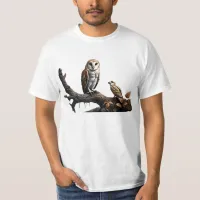 T-Shirt with Cute Barn Owl & Baby