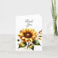 Sunflower Country Wedding Thank You Card