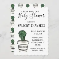 Potted Succulent Cactus Baby Shower Invitation