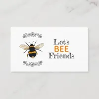 Let's Bee Friends Play Date Contact Calling Card