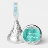 Silver Glitter Turquoise Happy Birthday Hershey®'s Kisses®